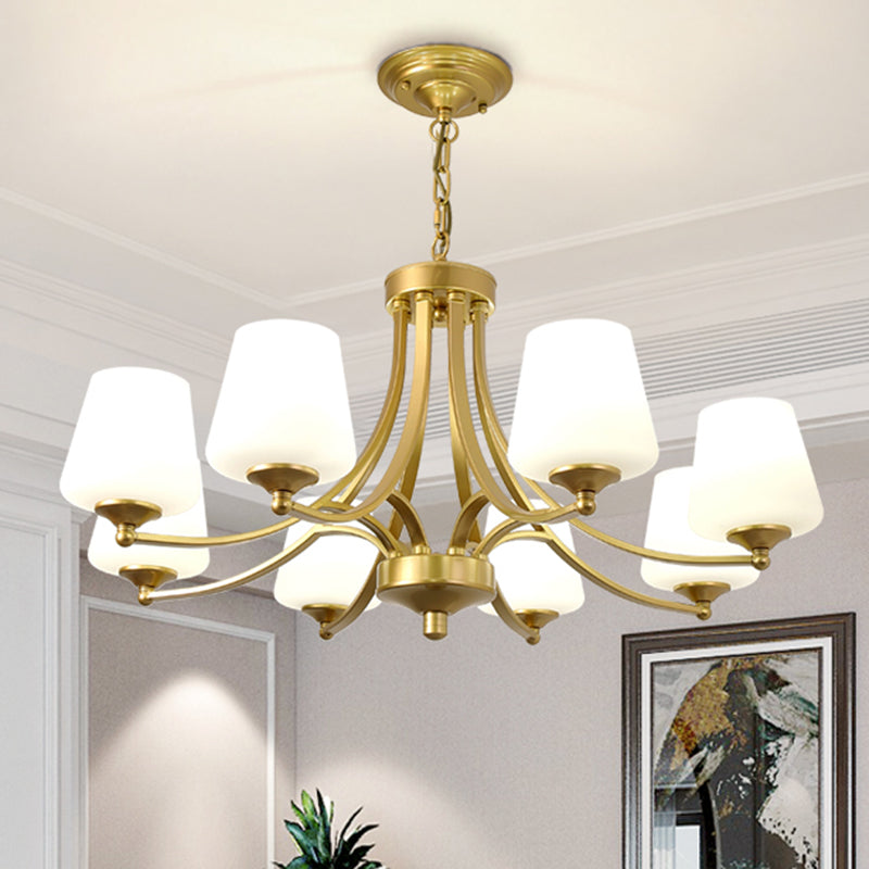 Classic Cream Glass Chandelier Pendant Light For Dining Rooms