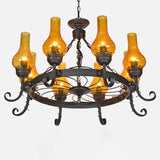 Vintage Handblown Glass Chandelier Pendant Light - Shaded Black Restaurant Hanging Design 8 / A