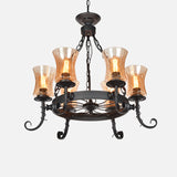 Vintage Handblown Glass Chandelier Pendant Light - Shaded Black Restaurant Hanging Design 6 / C