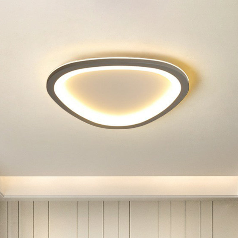 Minimalist Grey Geometric Acrylic Flush Mount Led Lighting Fixture For Bedroom / 14.5’ Triangle