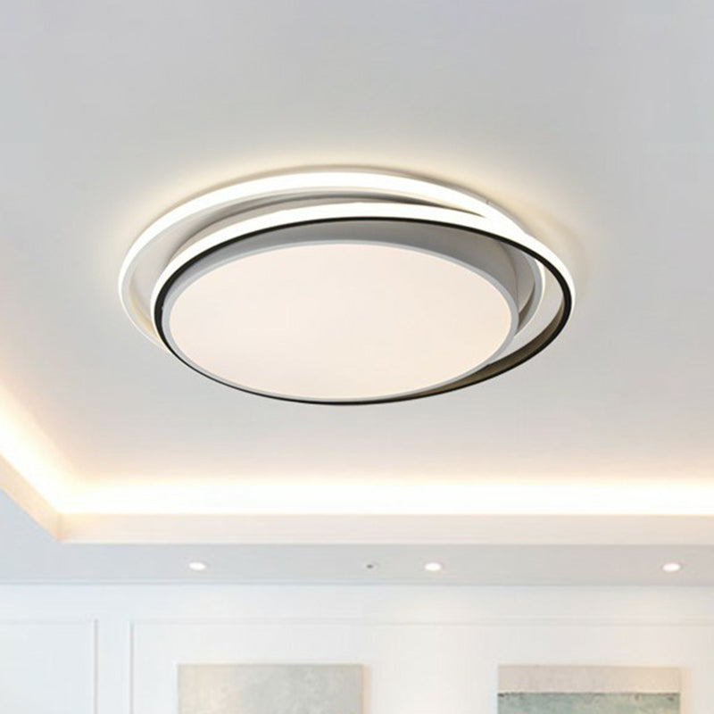 Modern Ultrathin Led Flush Mount Acrylic Round Ceiling Light For Living Room White / 15’ Third Gear