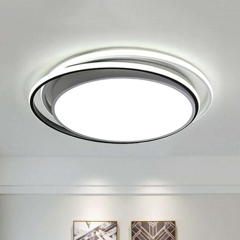 Modern Ultrathin Led Flush Mount Acrylic Round Ceiling Light For Living Room White / 15’