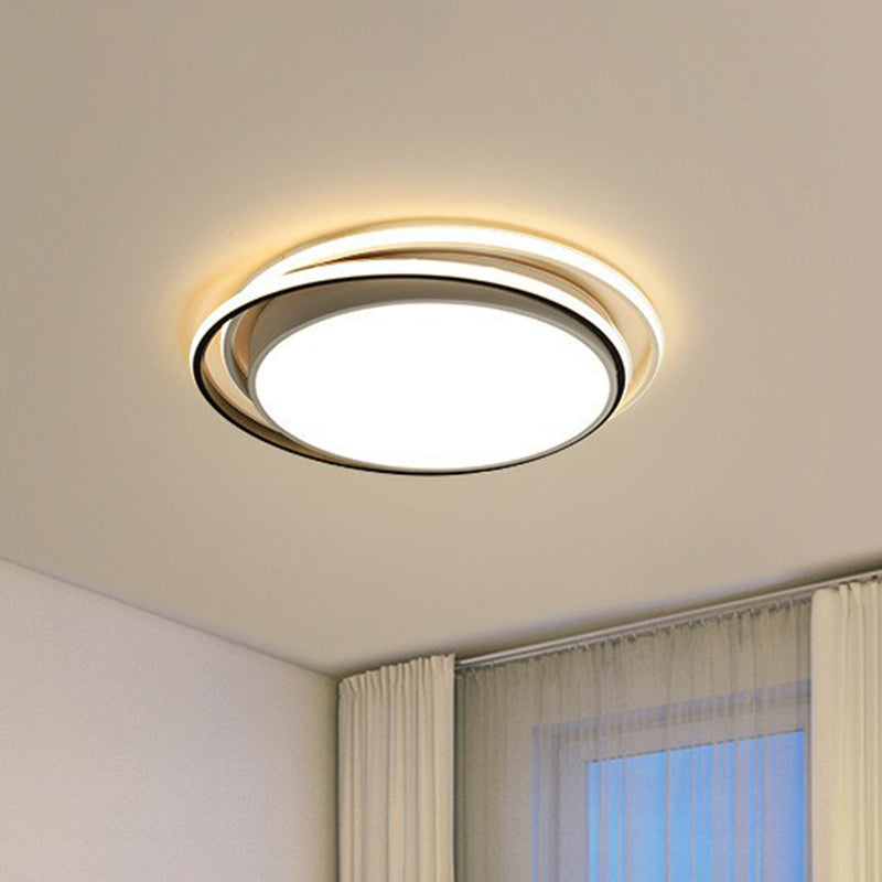 Modern Ultrathin Led Flush Mount Acrylic Round Ceiling Light For Living Room White / 15’ Warm