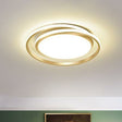 Simplicity Led Flush Mount Ceiling Light For Bedroom - Acrylic Round Design Gold / 18’ Warm