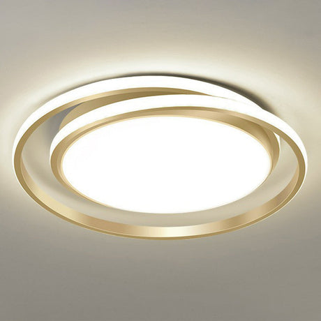 Simplicity Led Flush Mount Ceiling Light For Bedroom - Acrylic Round Design Gold / 18’ Natural