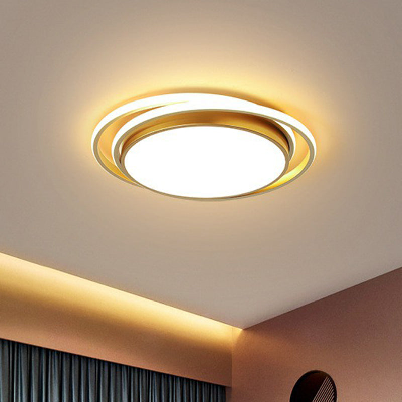 Modern Led Circle Bedroom Flush Light With Acrylic Fixture Gold / 19 Third Gear