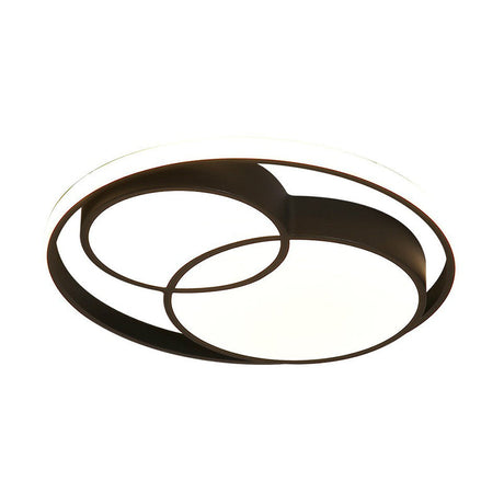 Nordic-Style Black Led Flush Mount Ceiling Light For Bedroom With Aluminum Frame