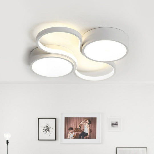 Sleek Study Room Led Flush Mount Ceiling Light- Acrylic Simplified White / 19.5 Warm