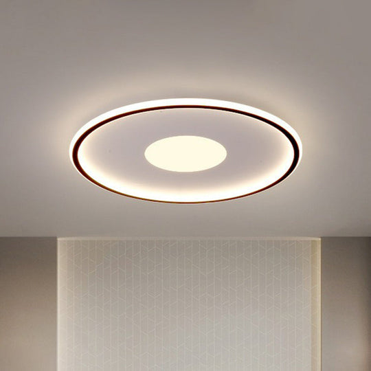 Extra-Thin Led Flush Mount Ceiling Light For Living Room - Modern Acrylic Design Black-White / 12