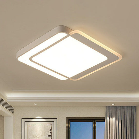 Contemporary Ultra-Thin Led Flush Mount Ceiling Light In White - Acrylic Living Room Lighting