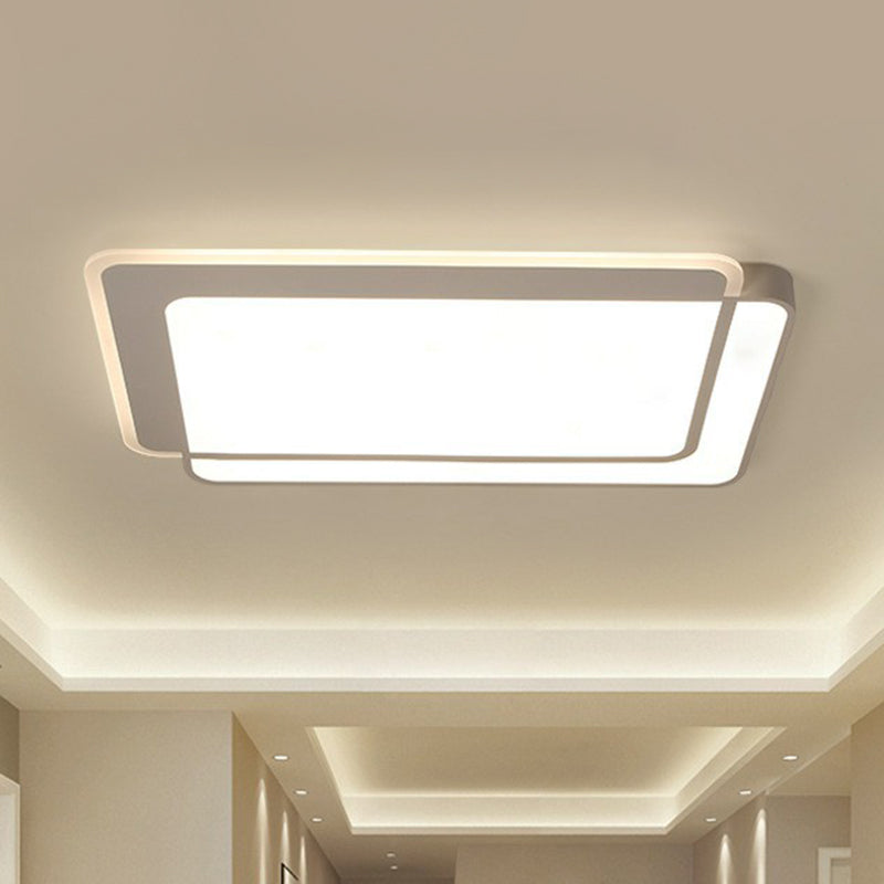Contemporary Ultra-Thin Led Flush Mount Ceiling Light In White - Acrylic Living Room Lighting