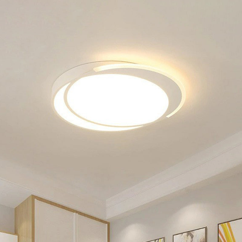 Contemporary Ultra-Thin Led Flush Mount Ceiling Light In White - Acrylic Living Room Lighting