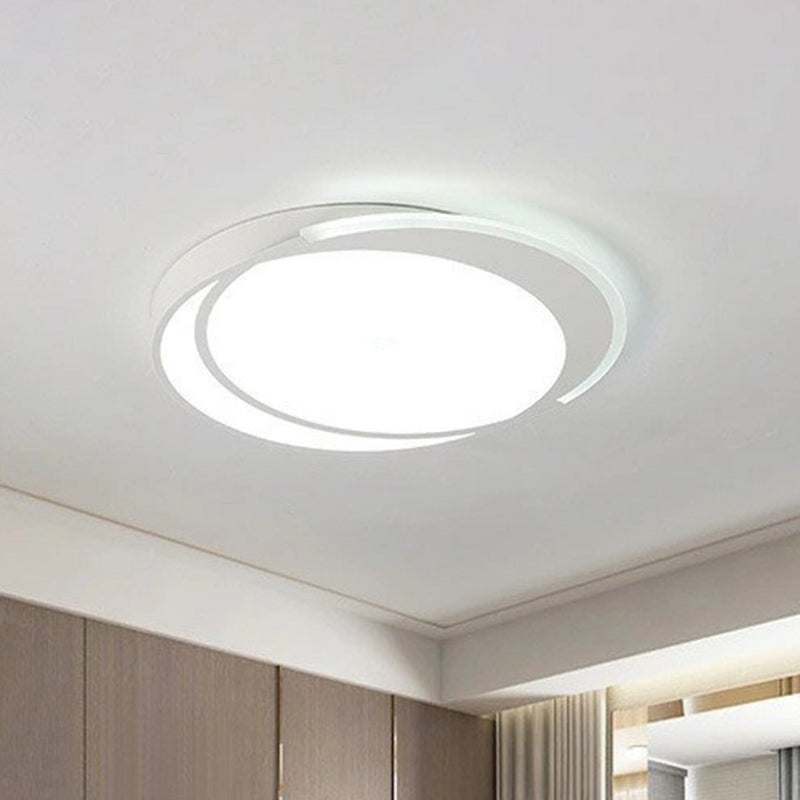 Contemporary Ultra - Thin Led Flush Mount Ceiling Light In White - Acrylic Living Room Lighting