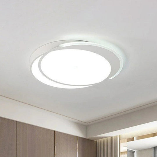 Contemporary Ultra - Thin Led Flush Mount Ceiling Light In White - Acrylic Living Room Lighting