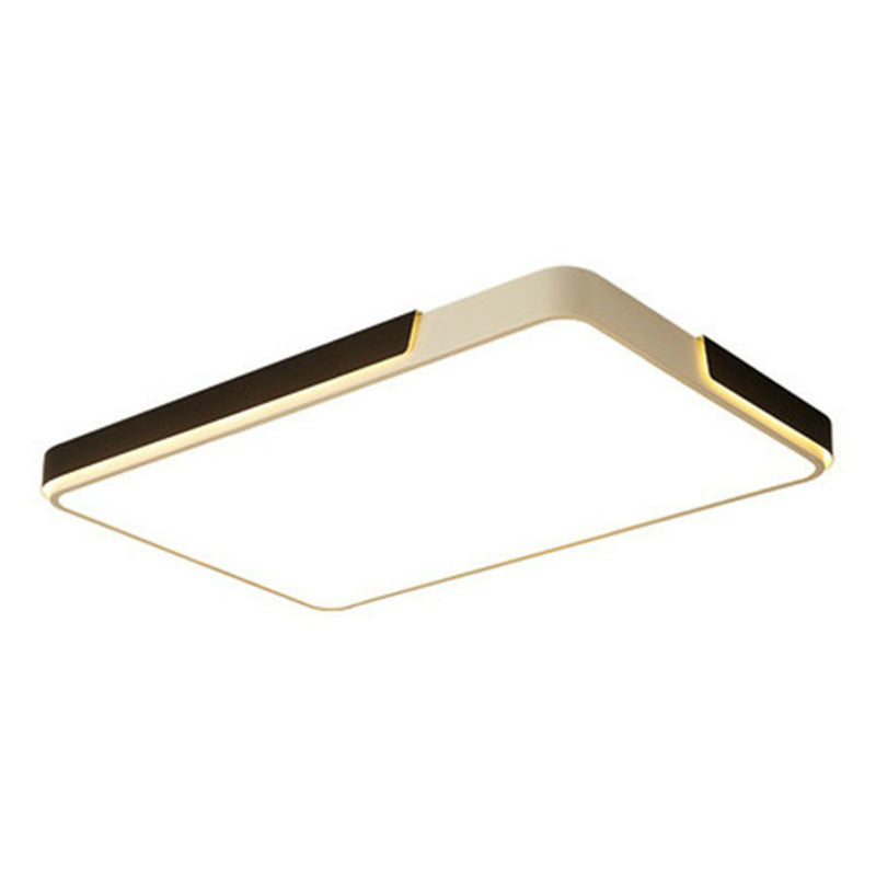 Modern Metal Geometric Led Flush Mount Ceiling Light In Black And White