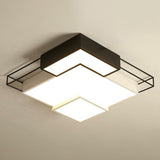 Modern Led Flush Mount Ceiling Light Fixture - Extra-Thin Acrylic Design In Black And White