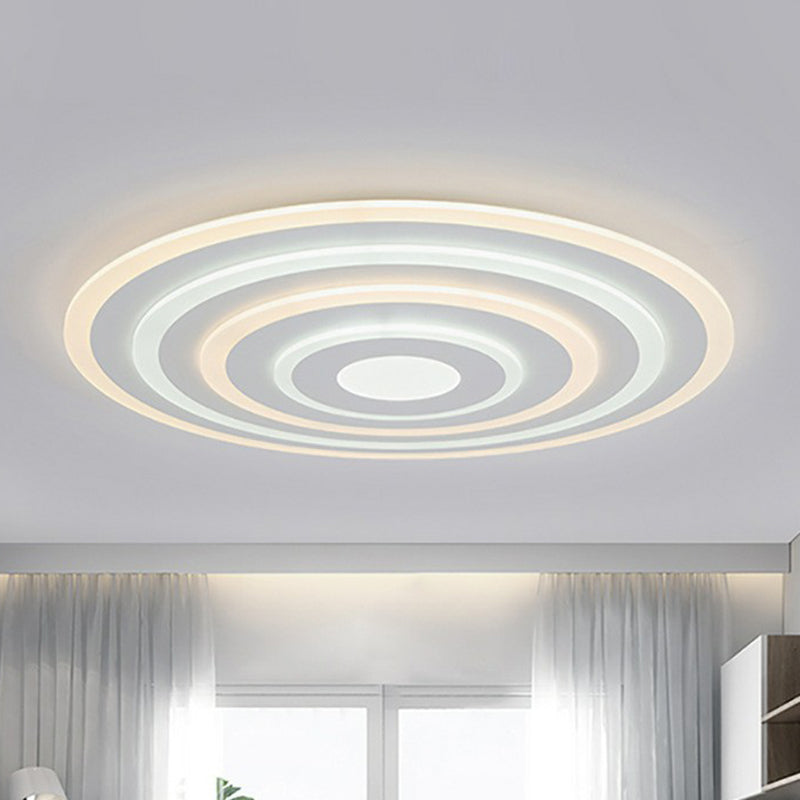 Ultra-Thin White Acrylic Led Ceiling Light - Contemporary Flush Mount Fixture / 19.5 Warm