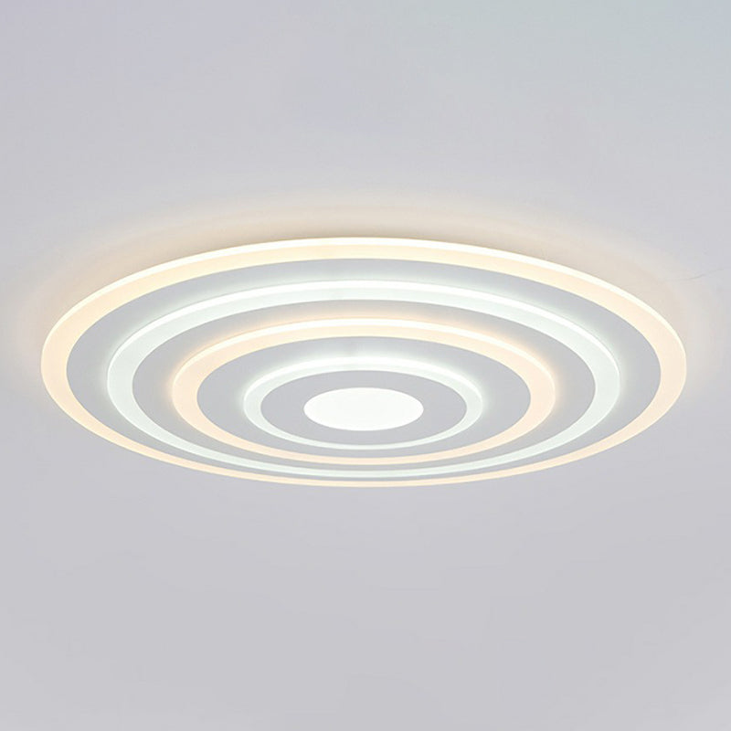 Ultra-Thin White Acrylic Led Ceiling Light - Contemporary Flush Mount Fixture