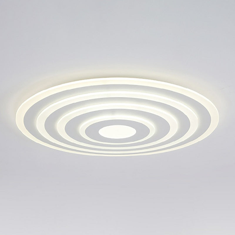 Ultra - Thin White Acrylic Led Ceiling Light - Contemporary Flush Mount Fixture