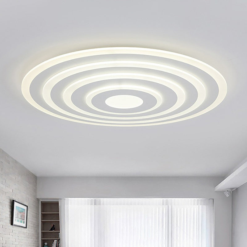 Ultra - Thin White Acrylic Led Ceiling Light - Contemporary Flush Mount Fixture / 19.5’ Third Gear