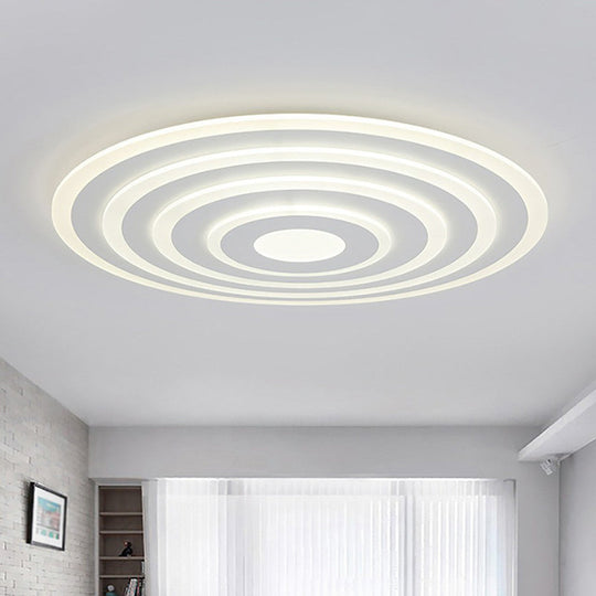 Ultra-Thin White Acrylic Led Ceiling Light - Contemporary Flush Mount Fixture / 19.5 Third Gear