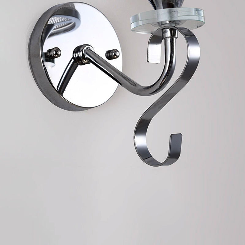 Frosted Glass Bell Wall Sconce - Modern Chrome Lighting For Bedroom