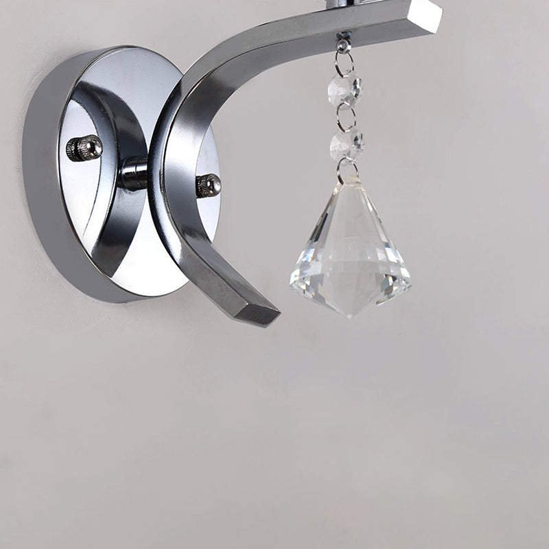 Frosted Glass Bell Wall Sconce - Modern Chrome Lighting For Bedroom