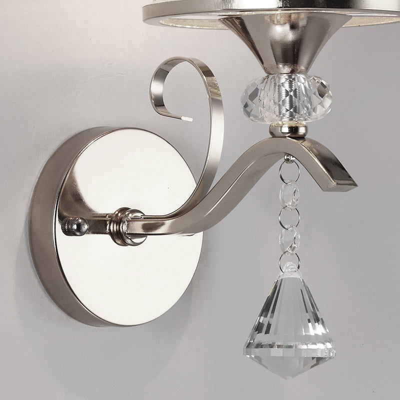 Frosted Glass Bell Wall Sconce - Modern Chrome Lighting For Bedroom