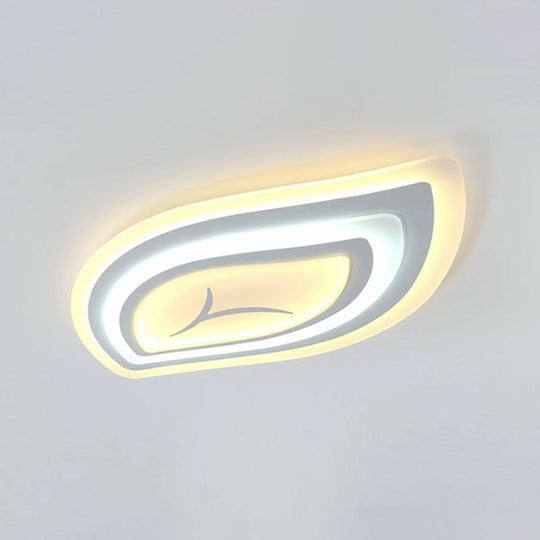 Simplicity Acrylic Living Room Led Flush Mount Ceiling Light In White / 14 Third Gear