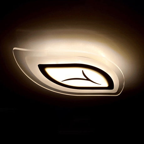 Modern Clear Acrylic Leaf Led Ceiling Light For Living Room