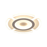 Minimalist Clear Led Flush Mount Fixture For Living Room - Metallic Circular Lighting