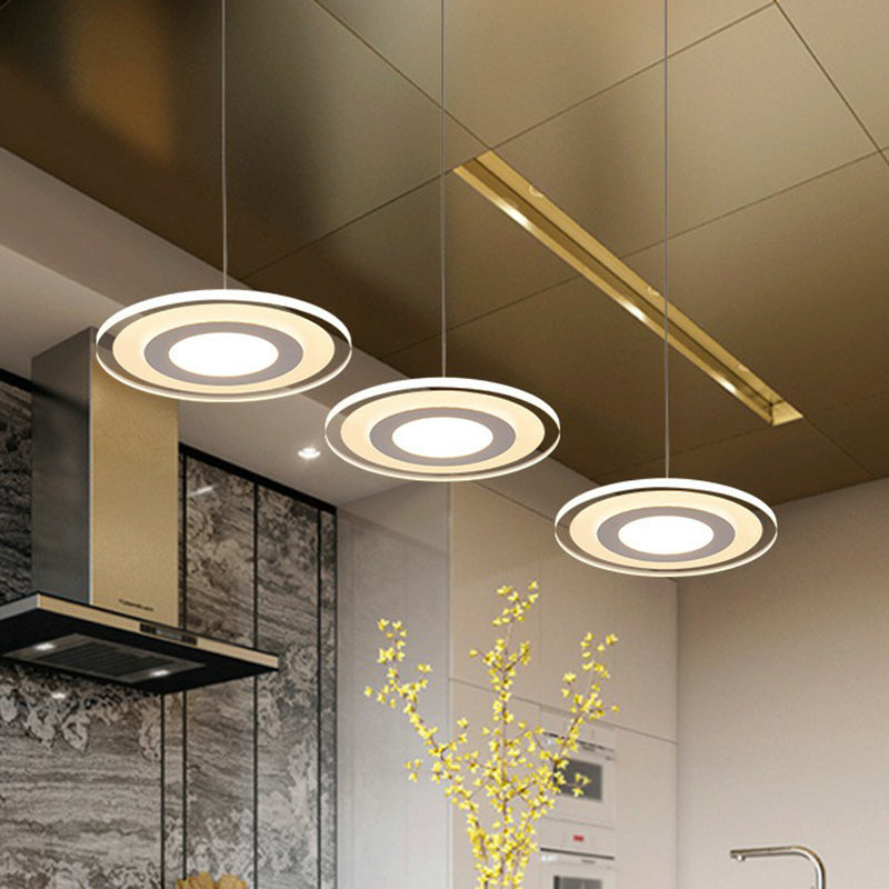 Suspension multi-lumières ultra-mince et transparente - Éclairage suspendu moderne à LED pour salle à manger