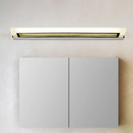 Chrome Led Bathroom Sconce Light With Modern Acrylic Design / Medium Warm