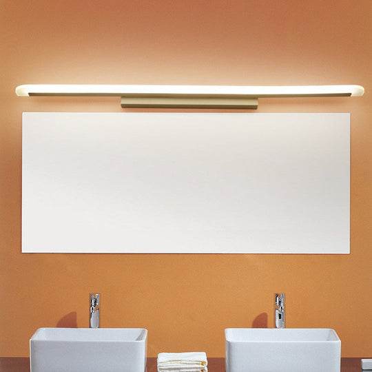 Sleek White Acrylic Led Vanity Light Fixture - Linear Bathroom Sconce With Simplicity Design / Large