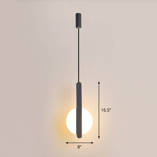 Nordic Style Acrylic Led Ceiling Pendant Light For Bedside Black / B