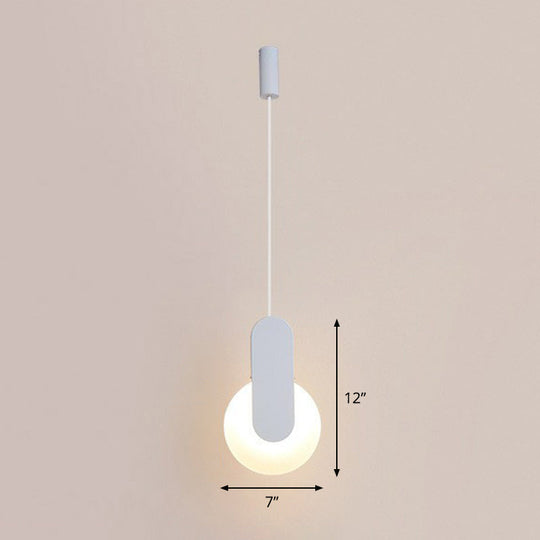 Nordic Style Acrylic Led Ceiling Pendant Light For Bedside White / C