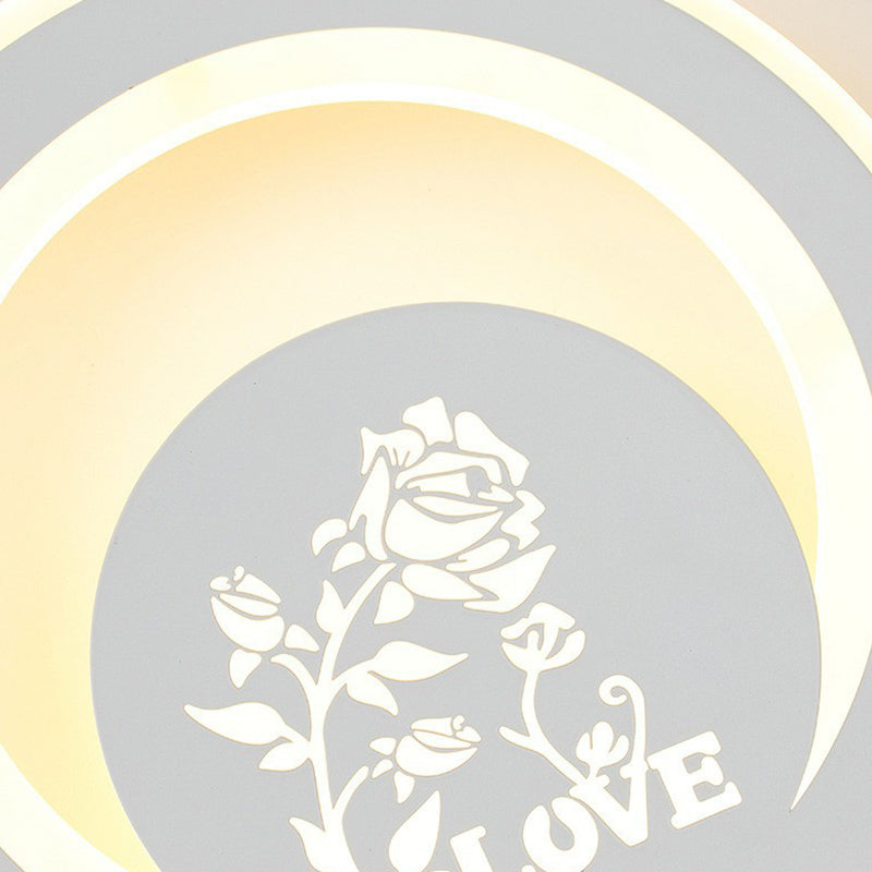 Modern Circular Sconce Lighting: Acrylic Led Wall Light Fixture In White For Living Room