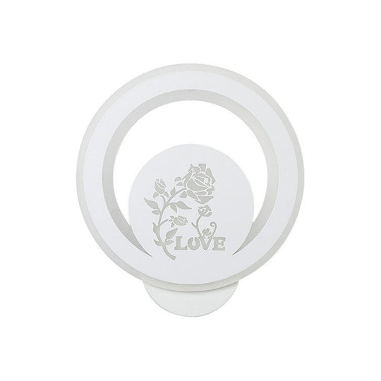 Modern Circular Sconce Lighting: Acrylic Led Wall Light Fixture In White For Living Room