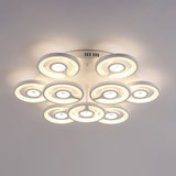 Modern White Floral Led Ceiling Light With Acrylic Fixture - Semi - Flush Mount For Living Room