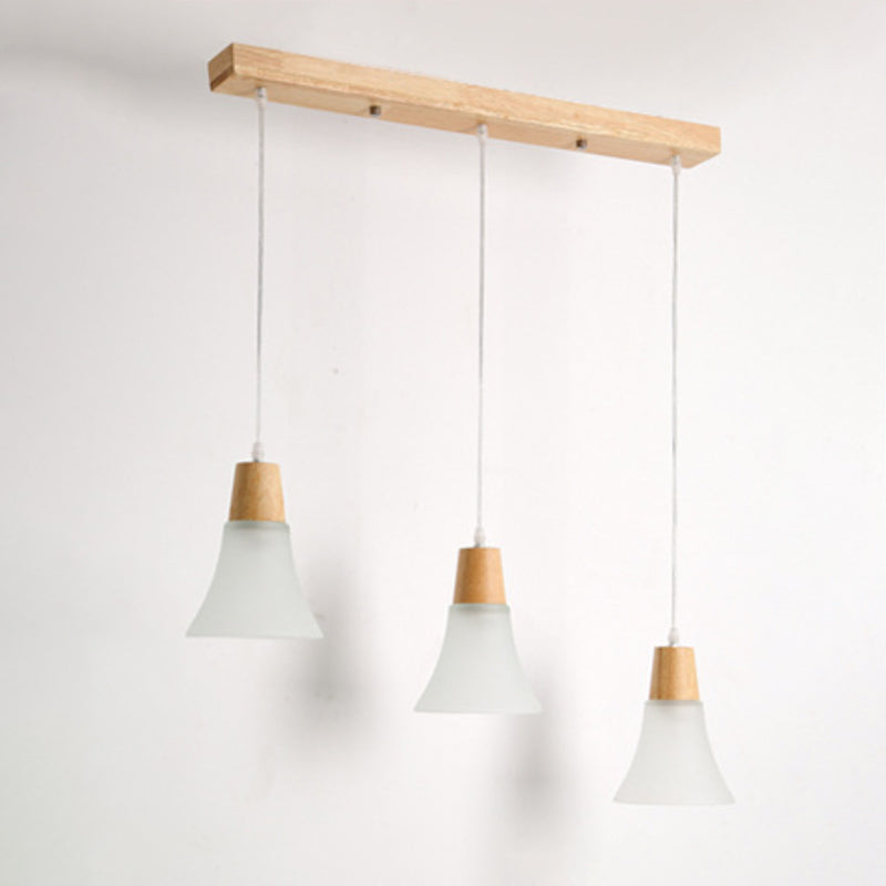 Contemporary White Glass Hanging Light With 3 Heads - Perfect For Dining Room Ceiling Lighting