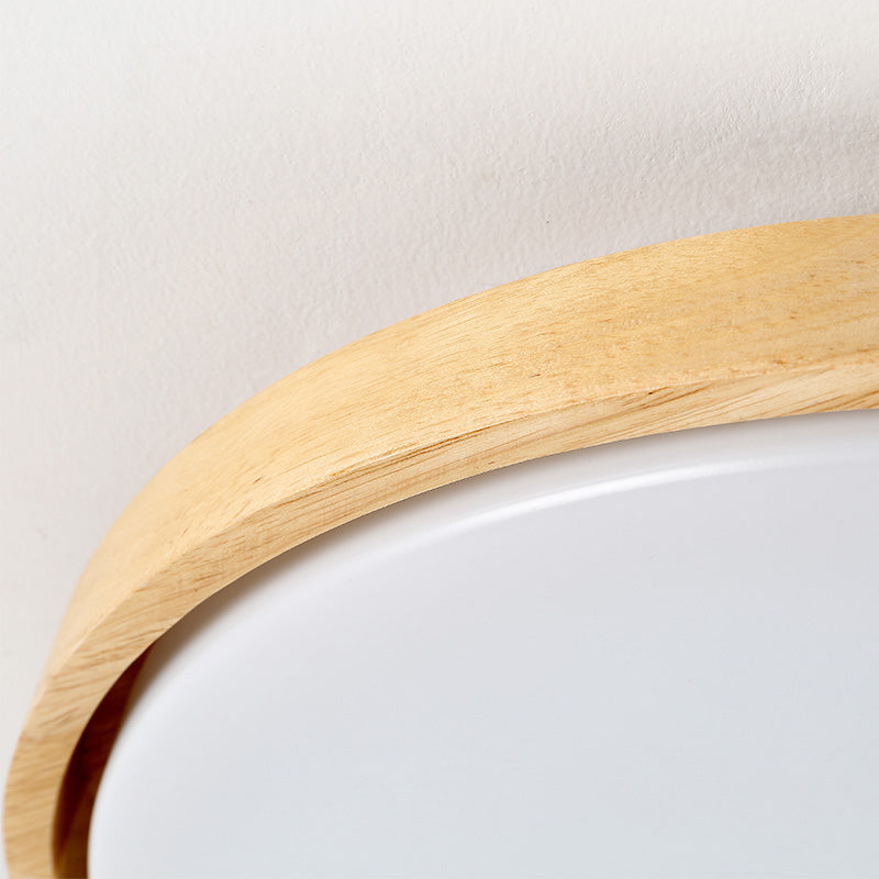Wood Simplicity Ultra - Thin Round Led Flush Mount Bedroom Ceiling Light