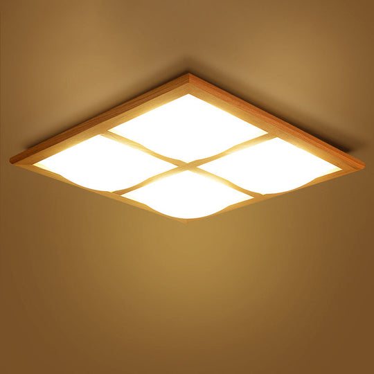 Japanese Style Ultra - Thin Led Flush Mount Light Fixture For Wood Bedroom