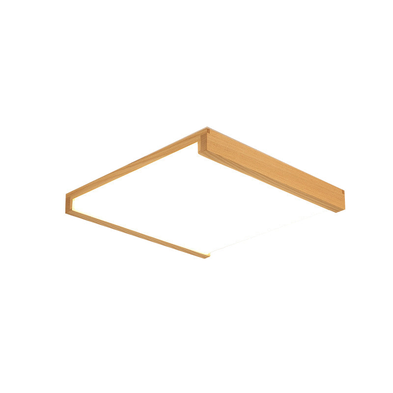 Simplicity Wood Led Flush Mount Ceiling Light For Bedroom