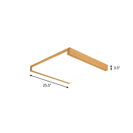 Simplicity Wood Led Flush Mount Ceiling Light For Bedroom
