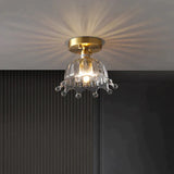 Nordic Creative Corridor Balcony Crown Copper Ceiling Lamp