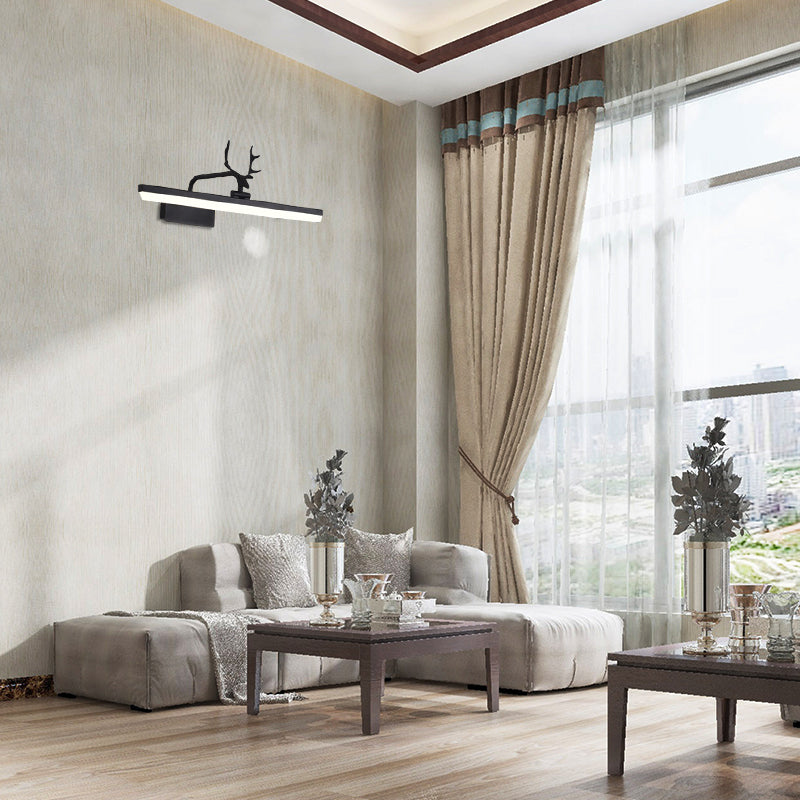 16/22/28 W Rectangular Vanity Mirror Light With Rotatable Acrylic Wall Lighting Black / 22