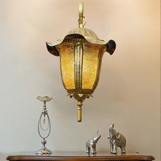 Moroccan Bell Iron Wall Light Fixture - Brass Finish Ideal For Living Room Decor Mount