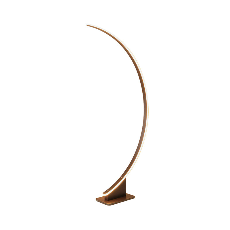 Nordic Style Bedside Led Standing Light With Metallic Curved Floor Lighting