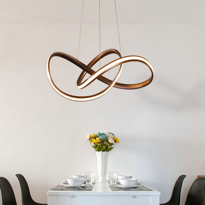 Modern Aluminum Twist Chandelier Led Pendant Light For Living Room