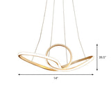 Twist Led Nordic Style Gold Chandelier For Living Room - Acrylic Suspension Light